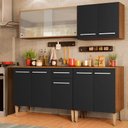 Ver imagem 2 de Armário de Cozinha Emilly Box com Balcão e Aéreo Vidro Preto