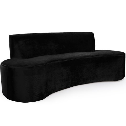 Sofá 3 Lugares 180cm Mônaco Veludo Preto - Nexta Casa