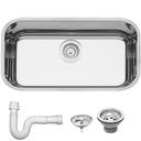 Ver imagem 1 de Cuba Tramontina Lavínia 56 Bl Prime em Aço Inox Alto Brilho 56x34 Cm com Válvula e Sifão