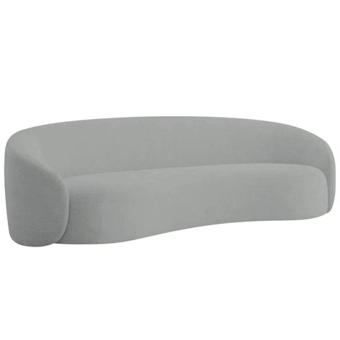 Sofá 3 Lugares 200cm Orgânico Luxo Recepção Amore Bouclé - Doce Sonho Móveis
