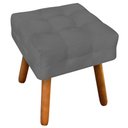 Ver imagem 1 de Puff Decorativo Pés Palito Karen Suede Grafite - Gran Belo