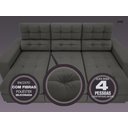 Ver imagem 4 de Sofá Jobim 2,30m Assento Retrátil e Reclinável Velosuede - Netsofas - Cinza