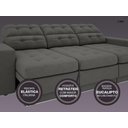 Ver imagem 5 de Sofá Jobim 2,30m Assento Retrátil e Reclinável Velosuede - Netsofas - Cinza