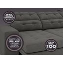 Ver imagem 3 de Sofá Jobim 2,30m Assento Retrátil e Reclinável Velosuede - Netsofas - Cinza