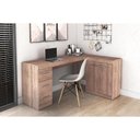Ver imagem 2 de Mesa Canto P/escritório Msm446 C/ 2 Portas e 3 Gavetas Branco - Movelbento