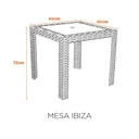 Ver imagem 3 de Mesa em Polipropileno com Tramas Identicas Ao Rattan e Proteção UV Ibiza Marrom