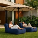 Ver imagem 3 de Ombrelone Guarda Sol de Luxo Impermeável com Haste Central de 3 Metros Piscina Jardim Área Externa