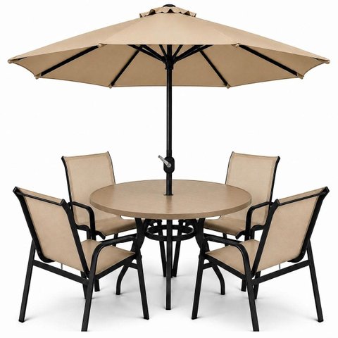 Ombrelone Guarda Sol de Luxo Impermeável com Haste Central de 3 Metros Piscina Jardim Área Externa