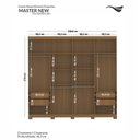 Ver imagem 3 de Guarda Roupa Casal 8 Portas 4 Gavetas Master New c/ Pés e Espelho Cinamomo/Areia