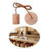 Lustre Pendente Rústico Cilindro em Madeira Fio Regulável 1m para Teto Bocal E27 Bivolt - 3
