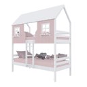 Ver imagem 2 de Beliche Casinha Encantada Madeira Maciça Rosa/ Branco Megamobilia