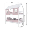 Ver imagem 3 de Beliche Casinha Encantada Madeira Maciça Rosa/ Branco Megamobilia