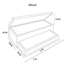 RECAMIER BAÚ C/ SAPATEIRO LINHA PÓLUX CASAL - COR AZUL MARINHO - 4