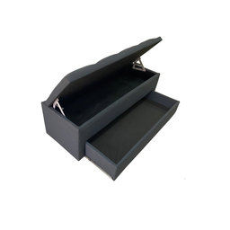 RECAMIER BAÚ C/ SAPATEIRO LINHA PÓLUX CASAL - COR AZUL MARINHO - 1