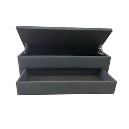 RECAMIER BAÚ C/ SAPATEIRO LINHA PÓLUX CASAL - COR AZUL MARINHO - 2