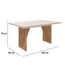 Ver imagem 4 de Mesa de Jantar Anny 160x90 cm Off White com Base de Madeira Mel - D’Rossi