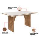 Ver imagem 3 de Mesa de Jantar Anny 160x90 cm Off White com Base de Madeira Mel - D’Rossi