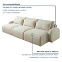 Ver imagem 4 de Sofá Cama Modular Orgânico Retrátil 4 Lugares 270cm Base Madeira Maciça Oxford
