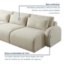 Ver imagem 5 de Sofá Cama Modular Orgânico Retrátil 4 Lugares 270cm Base Madeira Maciça Oxford