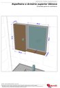 Ver imagem 4 de Espelheira para Banheiro 1 Porta 2 Prateleiras Gênova Branco/Ripado