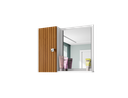 Ver imagem 3 de Espelheira para Banheiro 1 Porta 2 Prateleiras Gênova Branco/Ripado