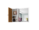 Ver imagem 6 de Espelheira para Banheiro 1 Porta 2 Prateleiras Gênova Branco/Ripado