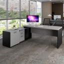 Ver imagem 1 de Mesa Dinâmica 1,50m C/ Armário e Cx de Tomadas Pés Painel F5