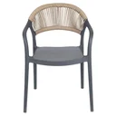 Ver imagem 3 de Kit 4 Cadeiras com Braço Área Externa Juna Or Design Polipropileno Cinza Corda Ratan Sintético