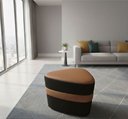 Ver imagem 1 de Puff Pera Boucle Preto com Faixa e Topo Courvin Marrom