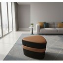 Ver imagem 1 de Puff Pera Boucle Preto com Faixa e Topo Courvin Marrom