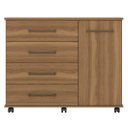 Ver imagem 7 de Cômoda para Quarto 4 Gavetas e 1 Porta Flora Marrom/Amendola