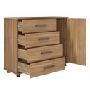 Ver imagem 5 de Cômoda para Quarto 4 Gavetas e 1 Porta Flora Marrom/Amendola
