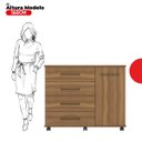 Ver mais imagens de Cômoda para Quarto 4 Gavetas e 1 Porta Flora Marrom/Amendola