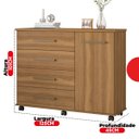 Ver imagem 3 de Cômoda para Quarto 4 Gavetas e 1 Porta Flora Marrom/Amendola