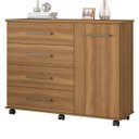 Ver imagem 2 de Cômoda para Quarto 4 Gavetas e 1 Porta Flora Marrom/Amendola