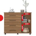 Ver imagem 4 de Cômoda para Quarto 4 Gavetas e 1 Porta Flora Marrom/Amendola