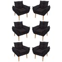 Ver imagem 1 de Kit 6 Poltronas de Luxo Opala Suede - Preta
