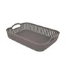 Cesto Trançado Retangular Baixo Grande Cinza Antigo - Mor - 5