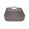 Cesto Trançado Retangular Baixo Grande Cinza Antigo - Mor - 4