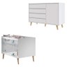 Berço Americano Ludmila e Cômoda Gran Lorena Branco Acetinado Bétula – Carolina Baby - 1