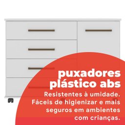 Cômoda 4 Gavetas 1 Porta Flora Branco - 10 Cômoda 4 Gavetas 1 Porta Flora Branco - 10