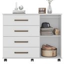 Ver imagem 6 de Cômoda 4 Gavetas 1 Porta Flora Branco