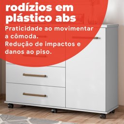 Cômoda 4 Gavetas 1 Porta Flora Branco - 12 Cômoda 4 Gavetas 1 Porta Flora Branco - 12