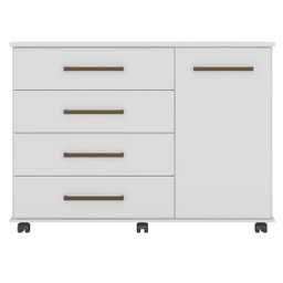 Cômoda 4 Gavetas 1 Porta Flora Branco - 7 Cômoda 4 Gavetas 1 Porta Flora Branco - 7