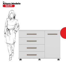 Cômoda 4 Gavetas 1 Porta Flora  - 8