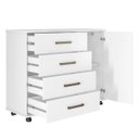 Ver imagem 5 de Cômoda 4 Gavetas 1 Porta Flora Branco