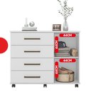 Ver imagem 4 de Cômoda 4 Gavetas 1 Porta Flora Branco