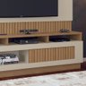 Estante Toronto para Tv até 65 Polegadas 1 Porta Atualle Cor Canelato Rústico 3d Natura Off White - 4
