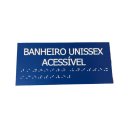 Ver imagem 2 de Placa Braile 20x9 Banheiro Unissex Acessível Alto Relevo