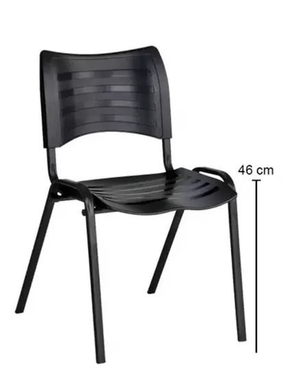 Cadeira Empilhável Fixa para Escritório Preta - Masticmol - 2000 - 2